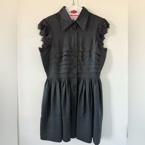 Bebe Black 100% Silk Short Mini Cocktail Dress, size Medium